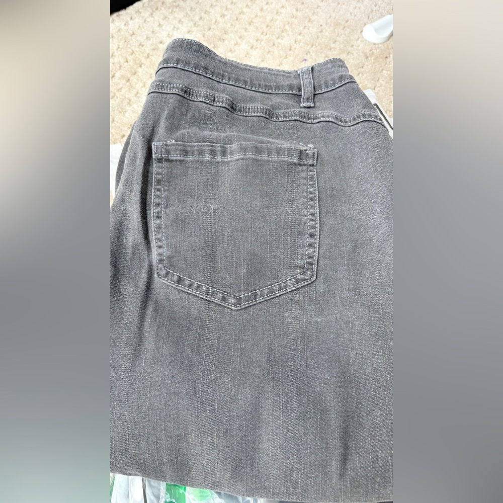Flamingals Midi Skirt Button Front Slit Vintage High Waist A-Line Jean Skirt - Picture 3 of 3